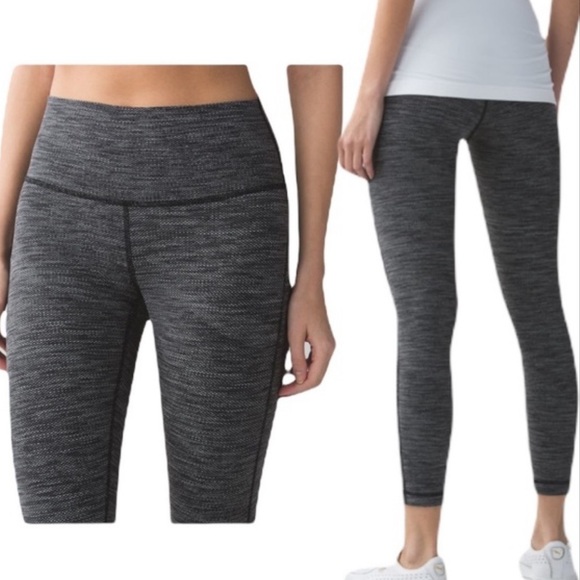 Lululemon High Times Pant Diamond Jacquard Space Dye Black Slate 4 - Picture 3 of 16